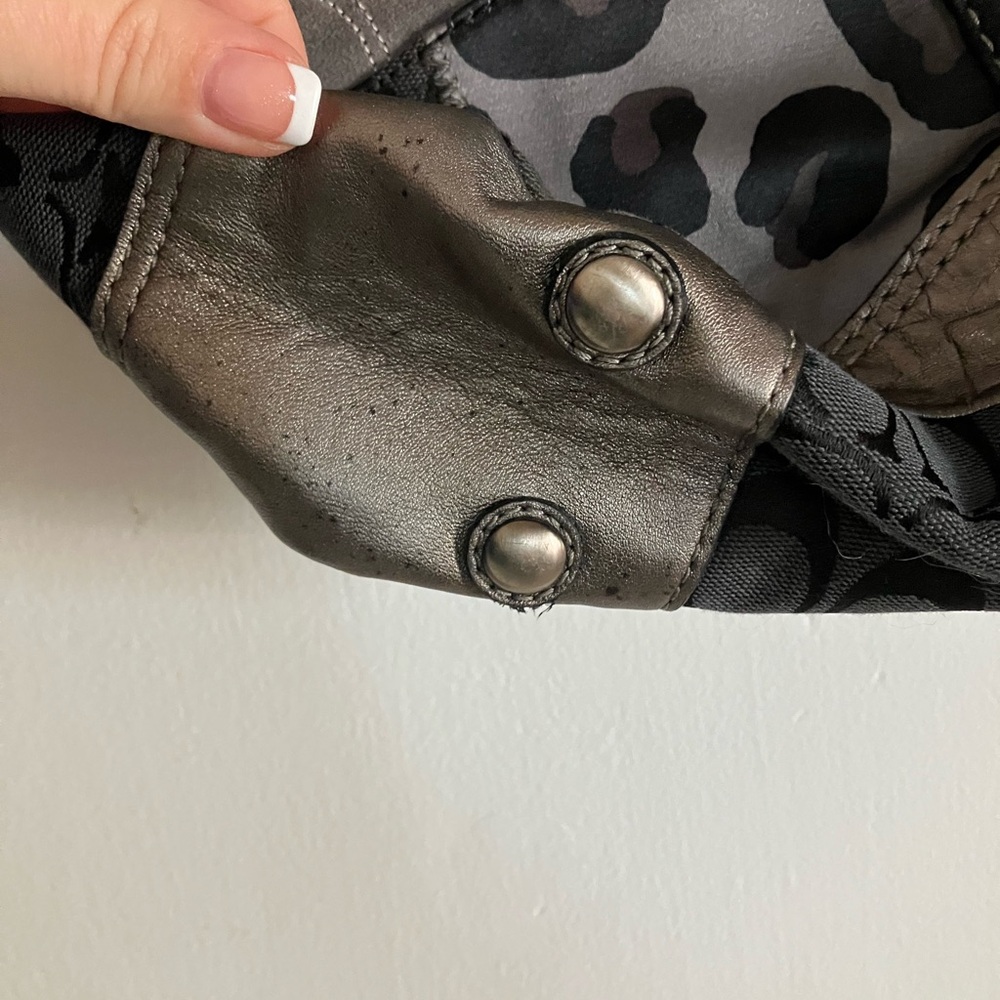 Vintage Coach Black And Gray Patchwork Shoulder B… - image 4